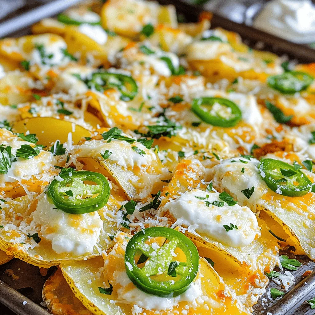 Savory Sheet Pan Garlic Parmesan Potato Nachos Recipe