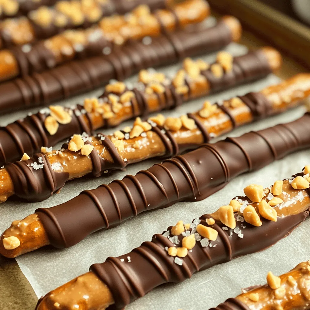 Chocolate Dipped Peanut Butter Pretzel Rods Delight