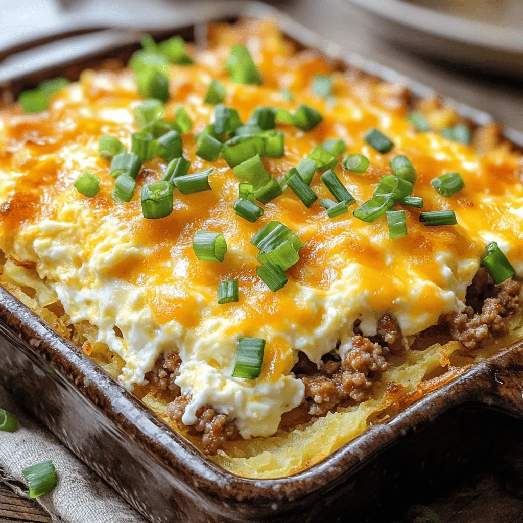 Sausage, Egg, and Cream Cheese Hashbrown Casserole Delight
