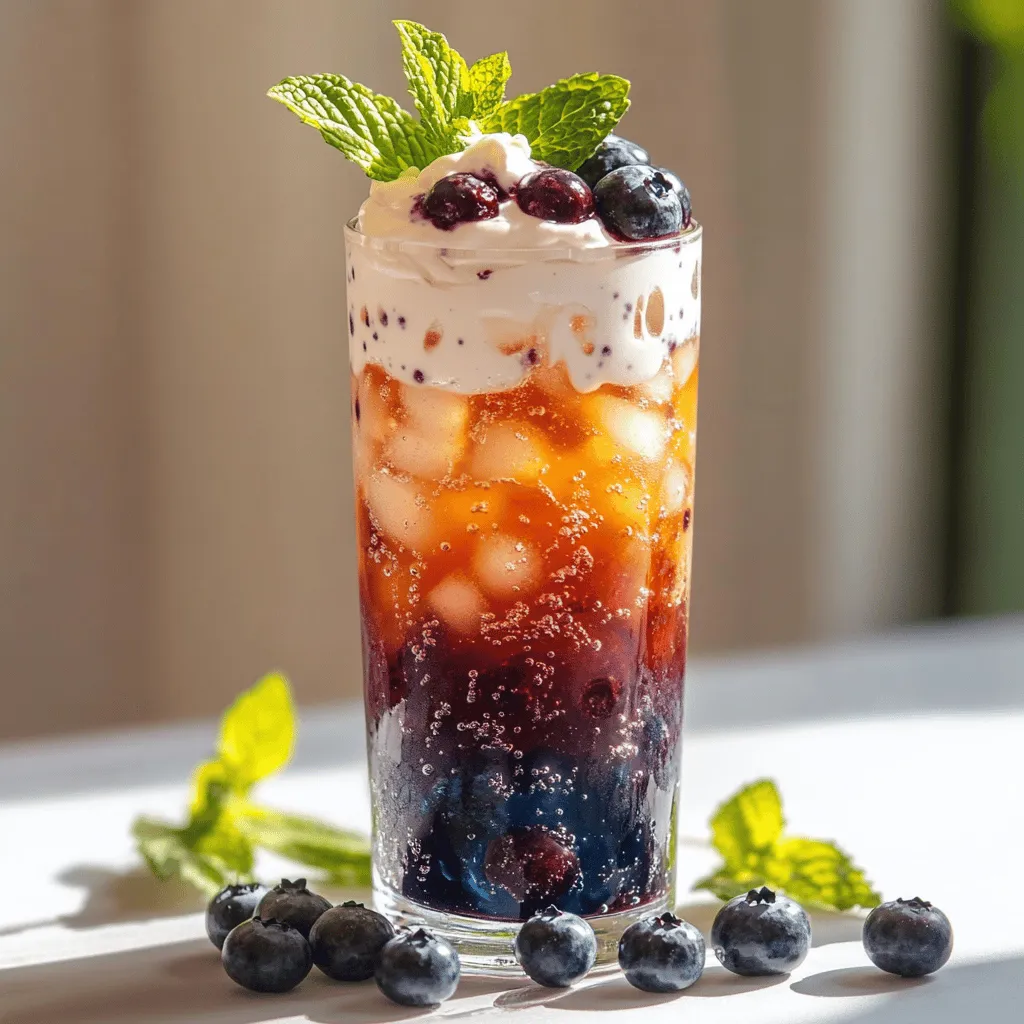 To make the perfect sugar-free blueberry Italian cream soda, gather fresh and simple ingredients. This drink shines with vibrant flavors.