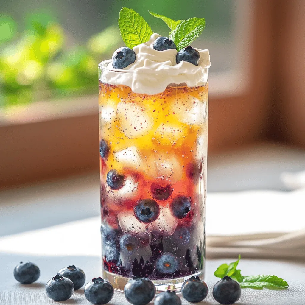 Sugar Free Blueberry Italian Cream Soda Delight
