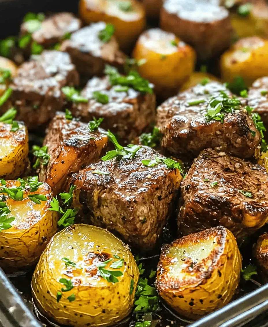 Discover the mouthwatering combination of Sizzling Garlic Butter Steak Bites and Crispy Potatoes—a dish that perfectly balances rich flavors and textures. This recipe offers a delightful experience for steak lovers and is easy enough to prepare for a weeknight dinner or a special occasion. Imagine tender sirloin steak coated in a luscious garlic butter sauce, paired with crispy roasted potatoes that are golden brown and irresistible. This meal is sure to impress family and friends alike.