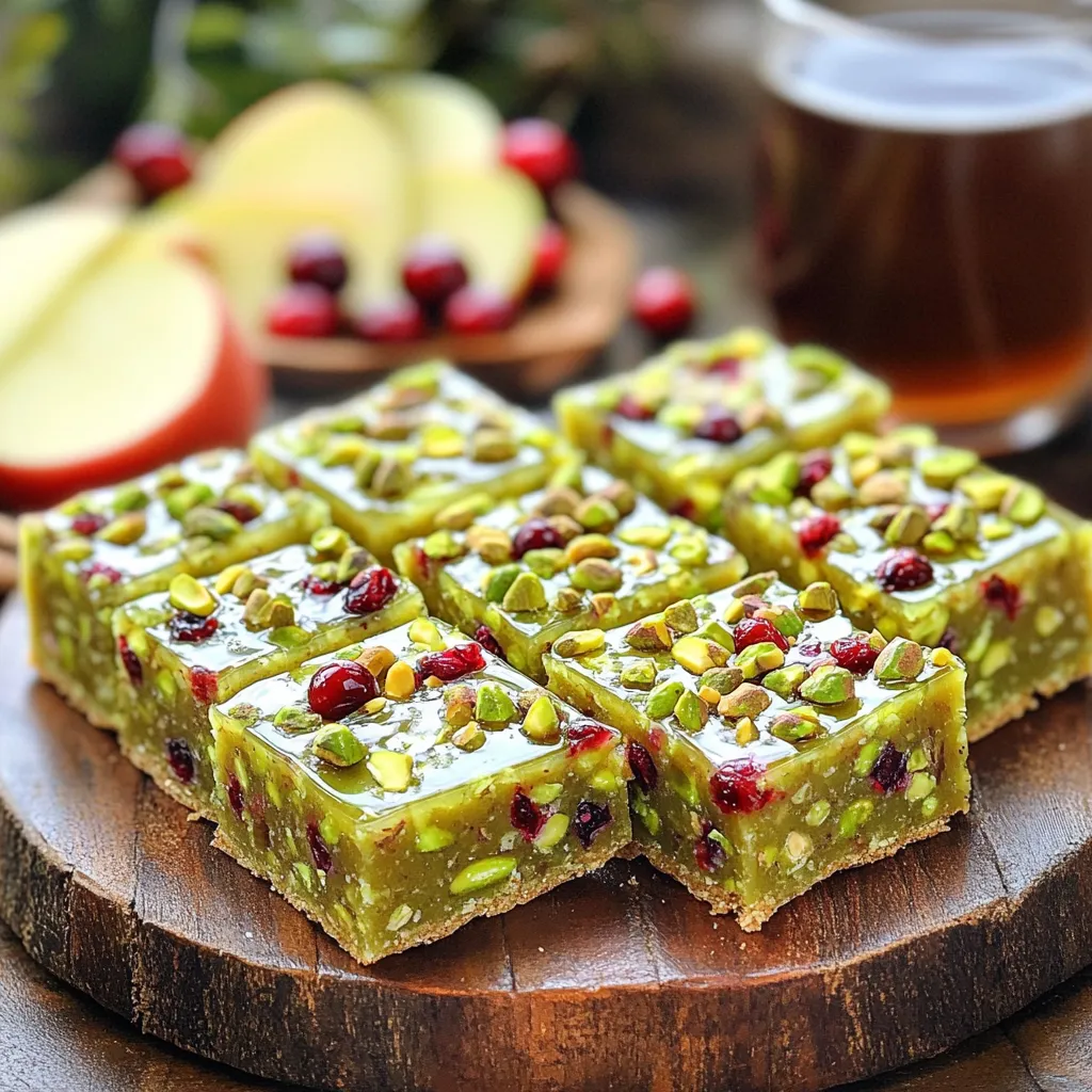 No-Bake Pistachio Cranberry Energy Squares Recipe