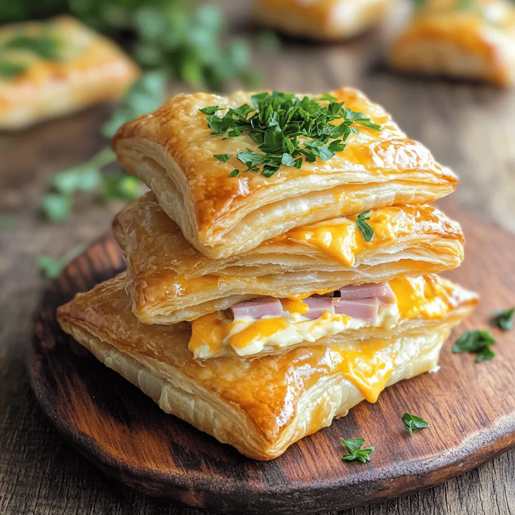 Crispy Ham &#038; Cheese Puff Pastry Stacks Delight