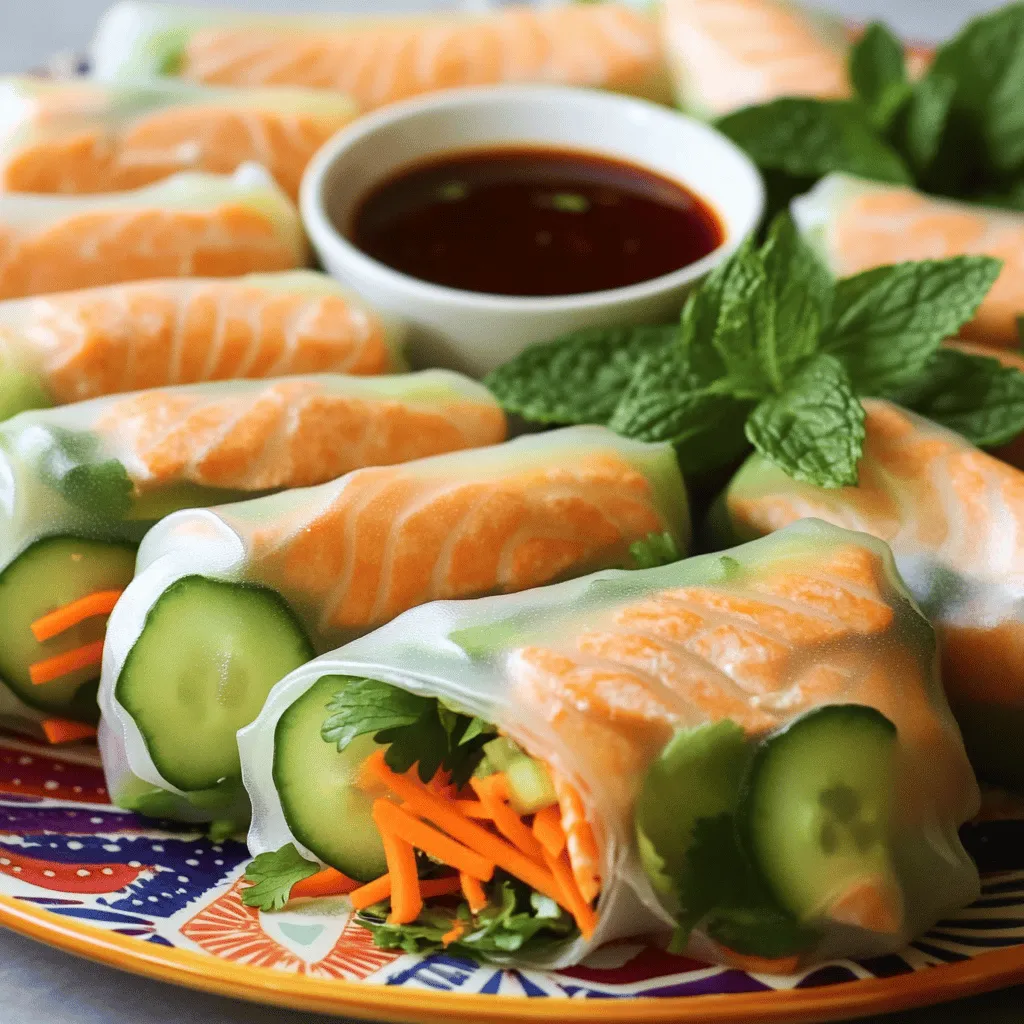 Deliciously Fresh Vietnamese Salmon Spring Rolls Recipe