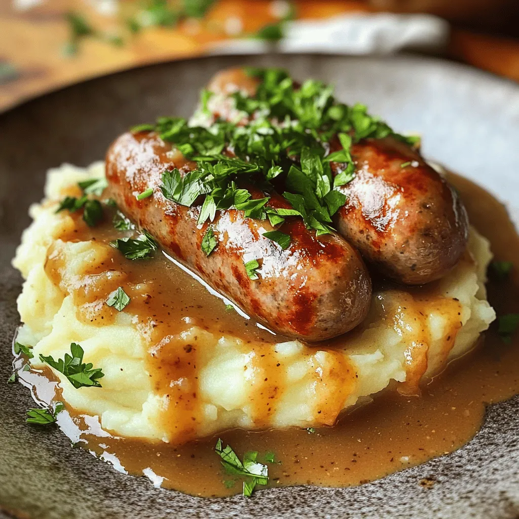 To make an easy bangers and mash recipe, you need simple, fresh ingredients. The main star is the sausage. I recommend using premium pork sausages. They add great flavor and texture. You can pick your favorite type of sausage. Spicy, sweet, or classic—it