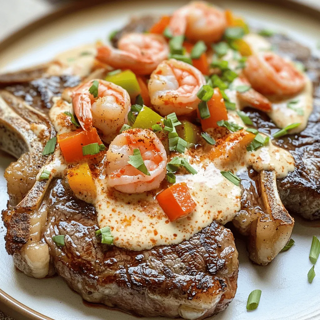 Steak with Creamy Cajun Shrimp Sauce Flavor Boost