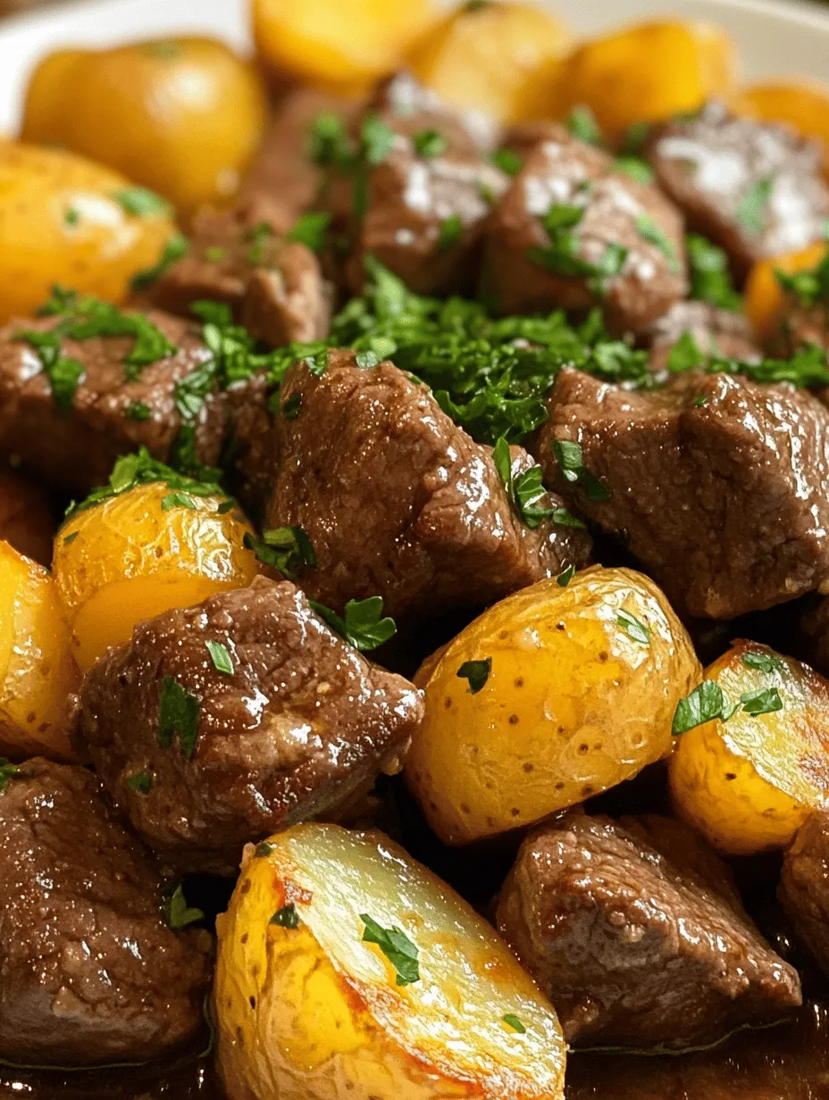 Slow Cooker Garlic Butter Beef Bites &#038; Potatoes