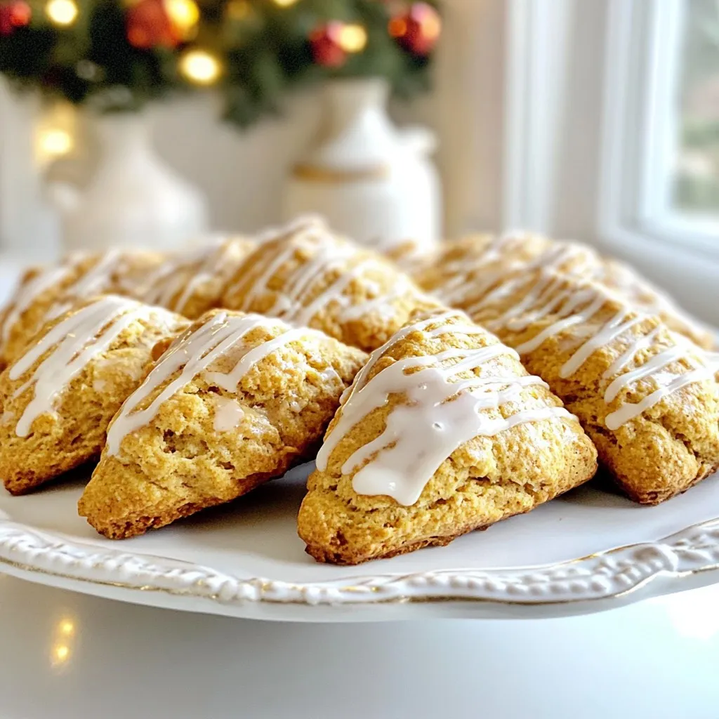 Gingerbread Scones with Vanilla Glaze Delightfulness