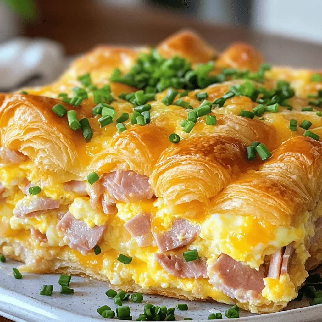 Ham and Cheese Croissant Breakfast Casserole Recipe