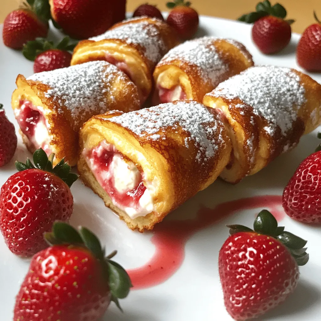Strawberry Cream Cheese French Toast Roll-Ups Delight