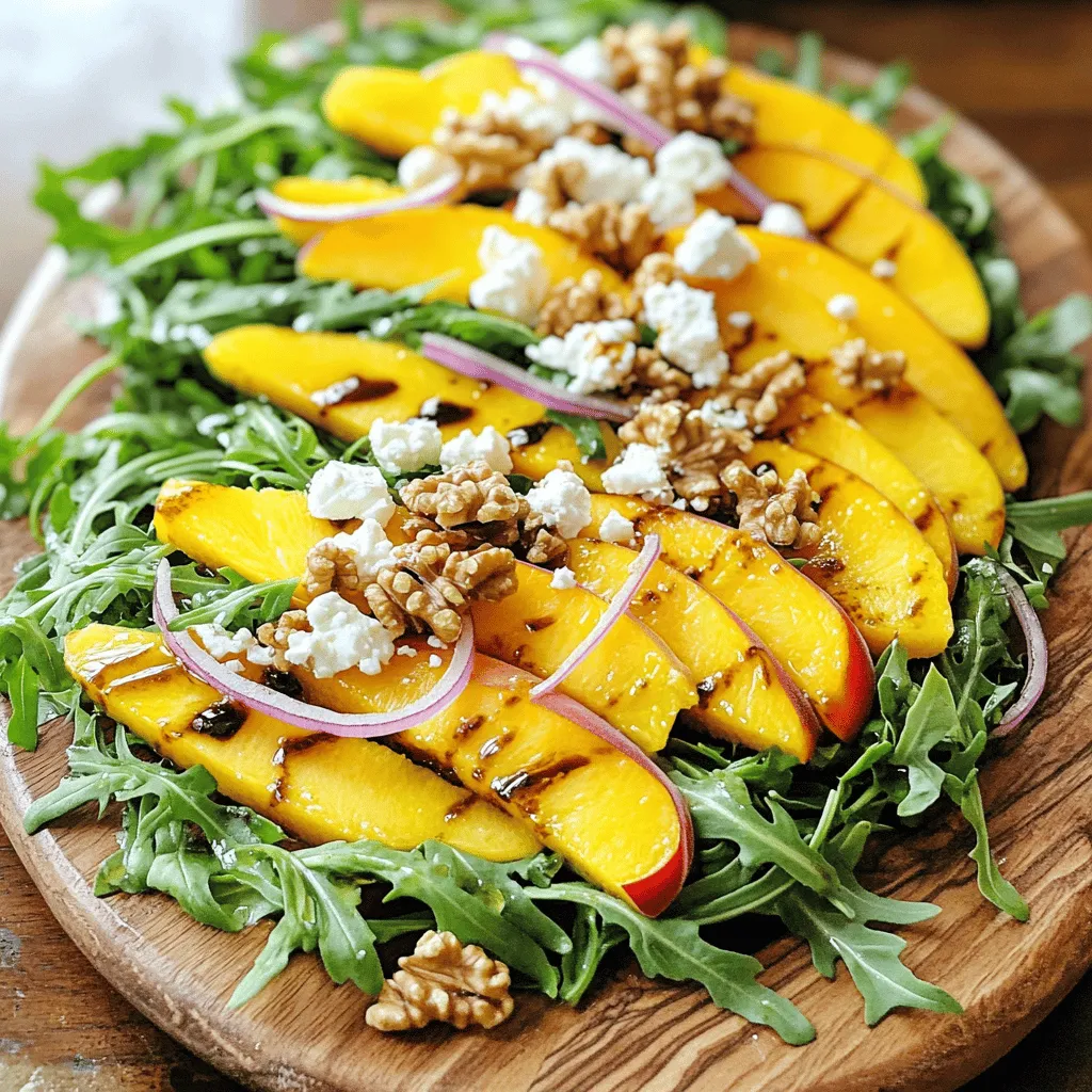 Summer Peach Feta Arugula Salad Fresh and Flavorful Dish