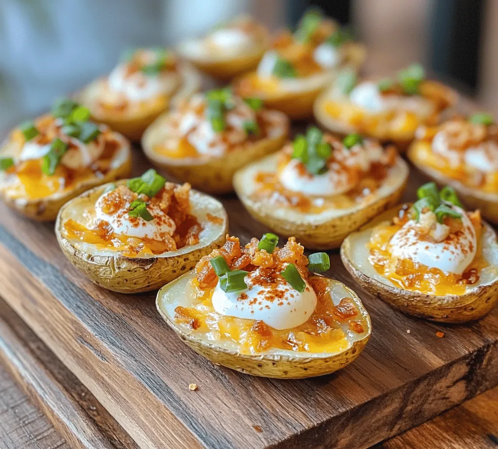 Potato skins have long been hailed as a beloved appetizer, captivating taste buds with their irresistible combination of crispy texture and savory toppings. Whether served at a casual gathering, a game day party, or simply as an indulgent snack, these delightful bites are sure to please a crowd. The beauty of potato skins lies not only in their flavor but also in their versatility, making them a perfect canvas for a variety of toppings. Our recipe for Crispy Mini Potato Skins is designed to showcase this versatility while ensuring that the preparation remains simple and straightforward.