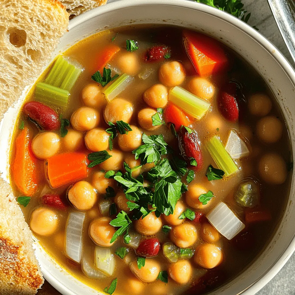 To make Savory Mediterranean Bean Soup, you need key ingredients. These items create a rich and tasty dish.