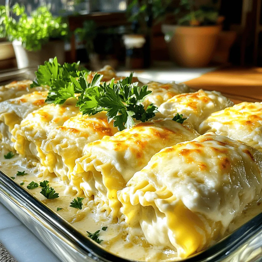 Garlic Alfredo Lasagna Roll Ups Tasty Comfort Meal