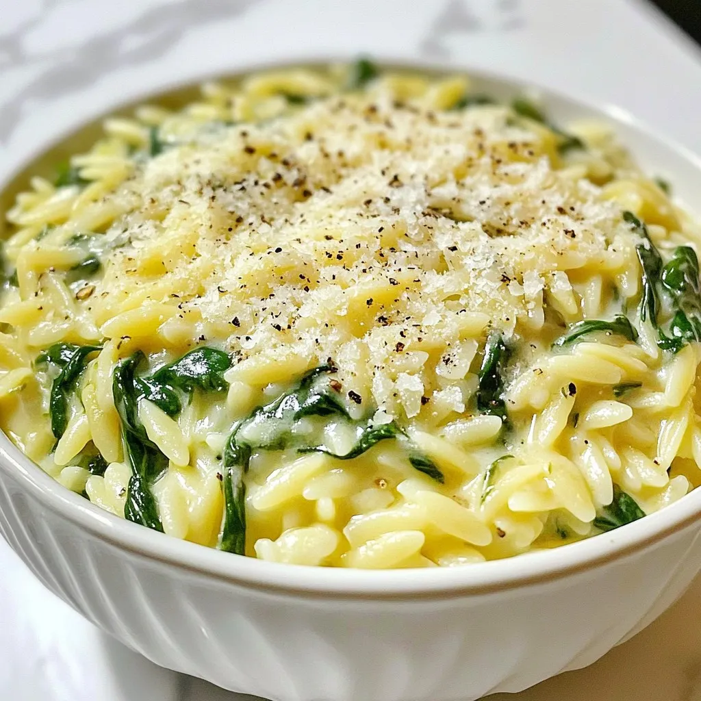 Creamy Spinach Parmesan Orzo Tasty and Easy Recipe