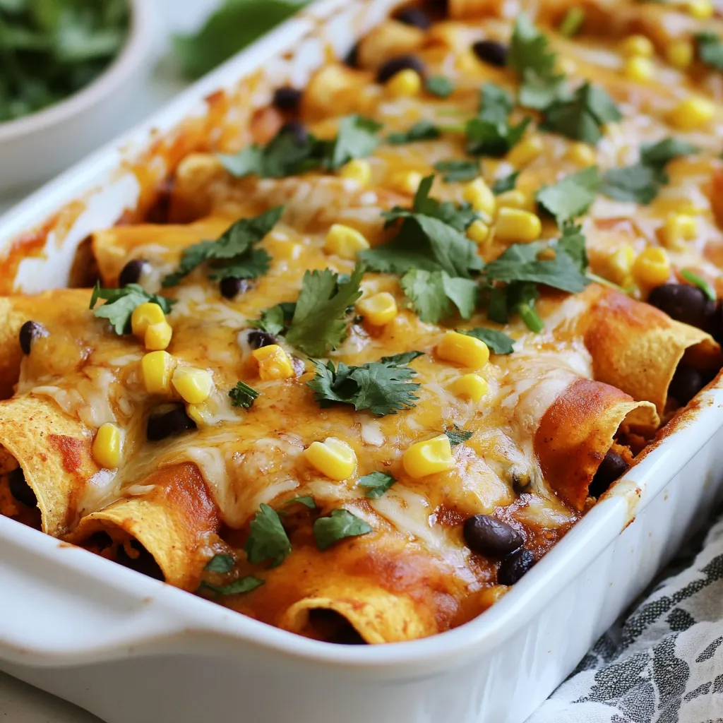 Sweet Potato Black Bean Enchilada Bake Delight
