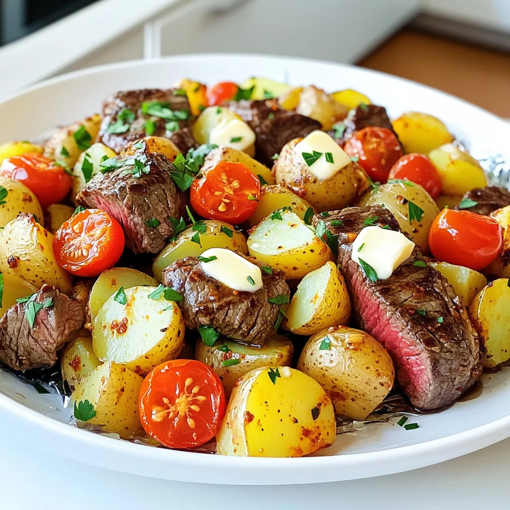 Garlic Butter Steak &#038; Potato Foil Packs Easy Meal