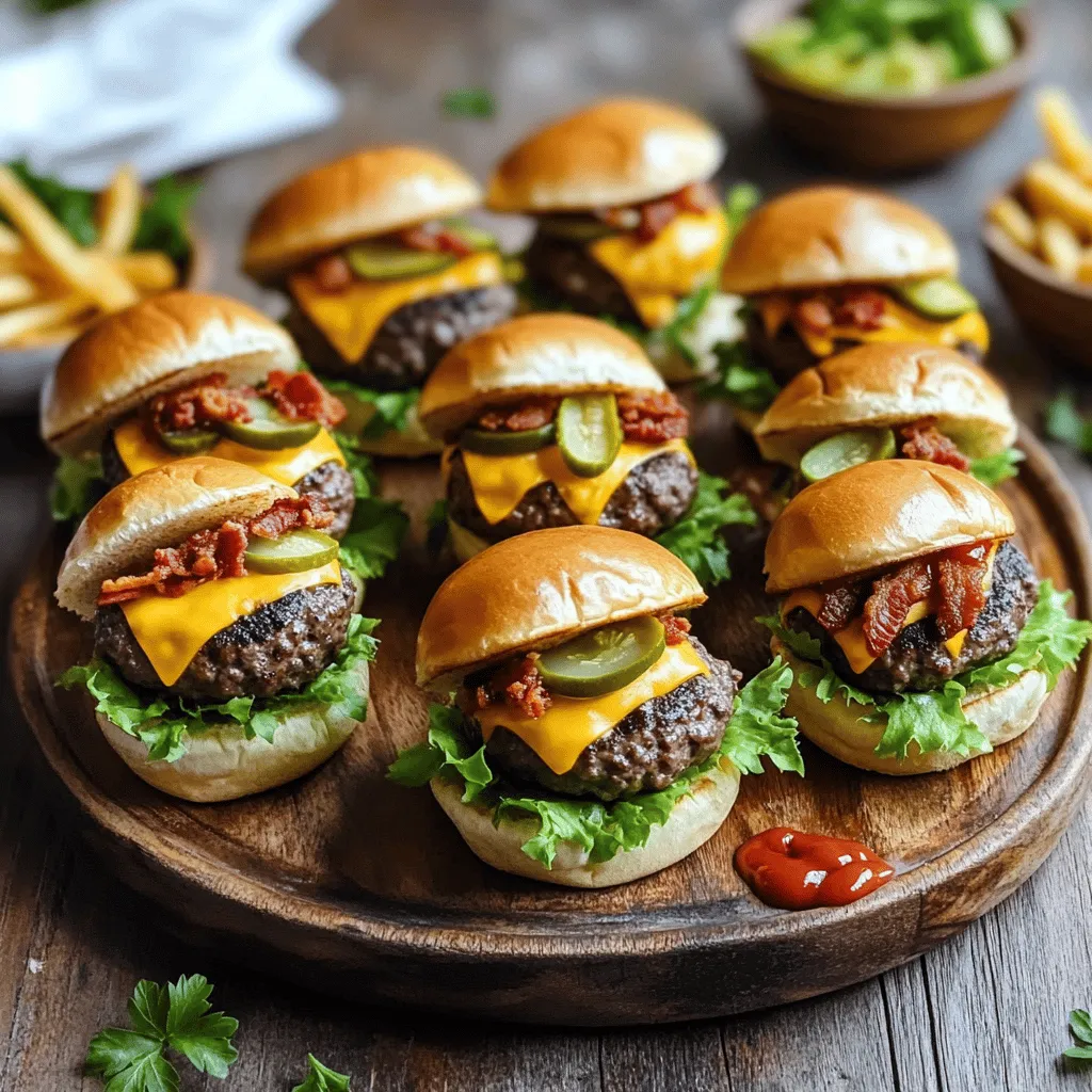 Mini Beef Bacon Cheeseburger Bites Delightful Snack