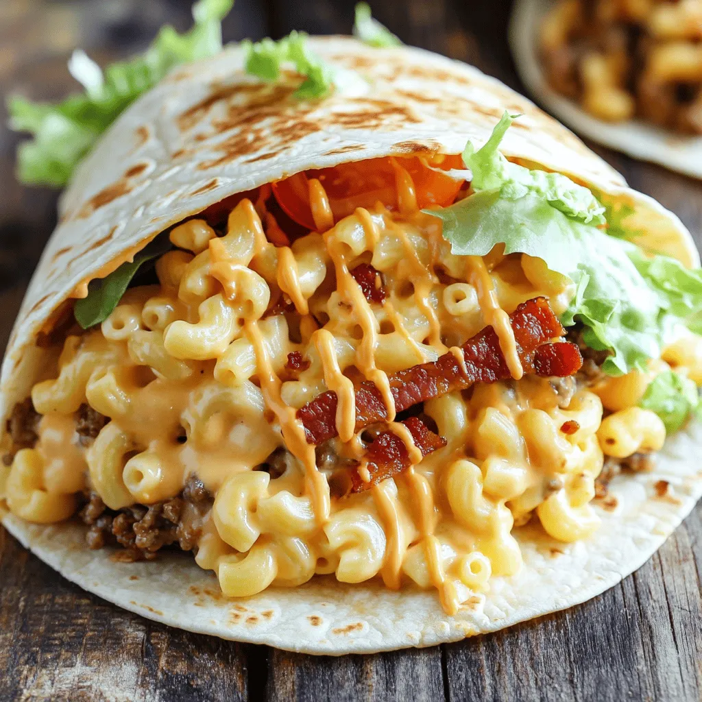Bacon Mac &#8216;n&#8217; Cheese Burger Wrap Recipe