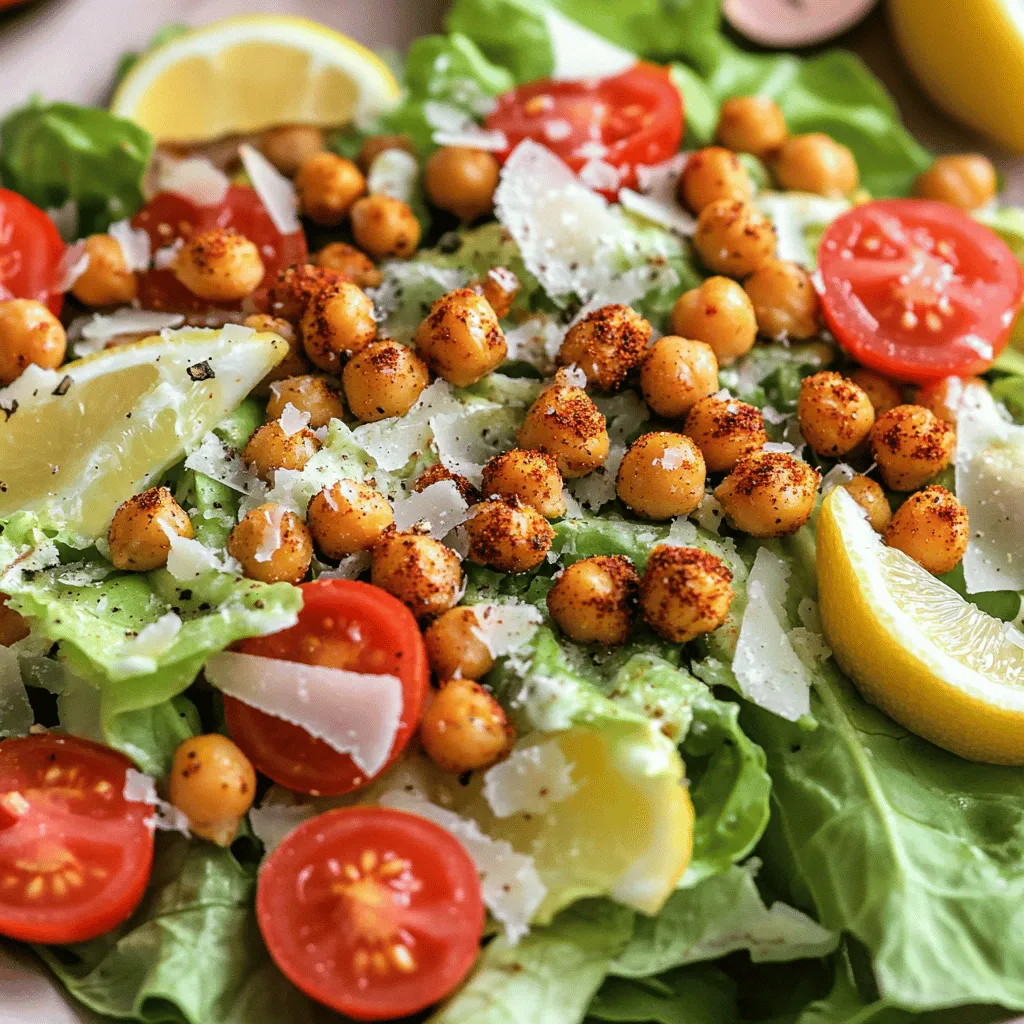 Caesar Salad with Roasted Chickpeas Fresh and Healthy