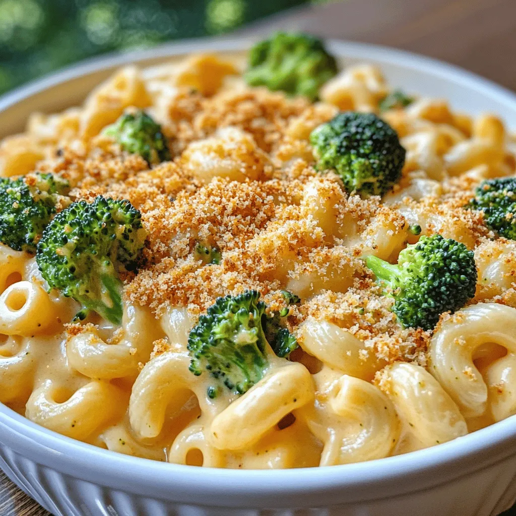 To make a great Broccoli Cheddar Mac and Cheese, you need: - 8 ounces elbow macaroni - 2 cups fresh broccoli florets - 2 tablespoons unsalted butter - 2 tablespoons all-purpose flour - 2 cups milk (whole or 2%) - 2 cups sharp cheddar cheese, grated - 1 teaspoon garlic powder - 1 teaspoon onion powder - 1/2 teaspoon mustard powder - Salt and pepper to taste - 1/2 cup breadcrumbs (optional, for topping) - 1/4 teaspoon smoked paprika (optional, for added flavor)