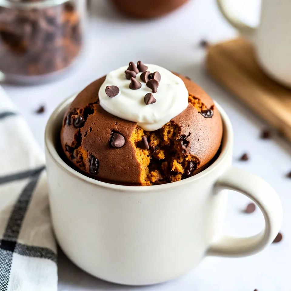 Chocolate Chip Pumpkin Mug Cake Quick and Easy Recipe