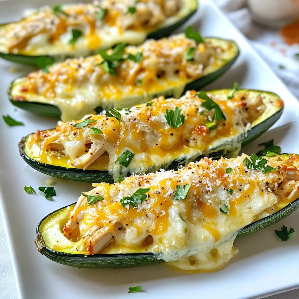 Chicken Alfredo Stuffed Zucchini Easy and Flavorful Meal