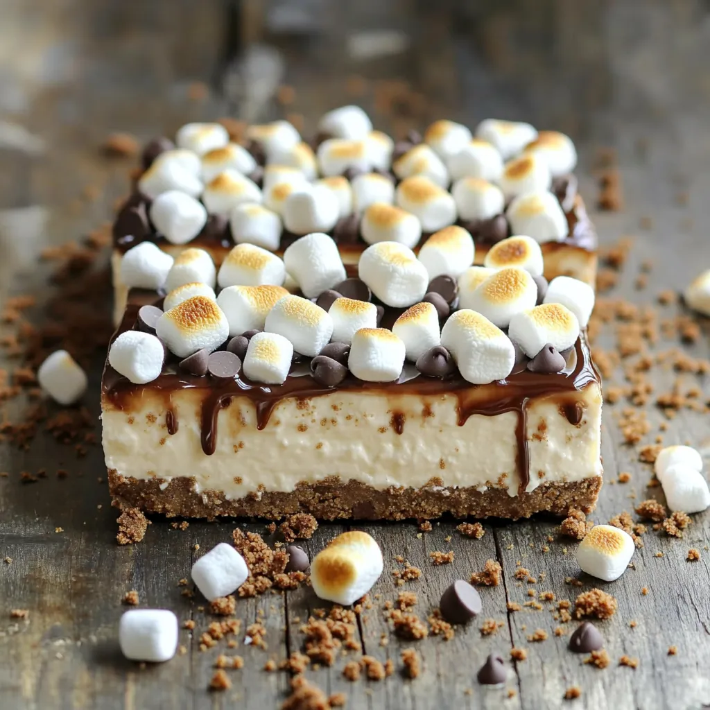 No-Bake S&#8217;mores Cheesecake Bars Easy Treat Recipe