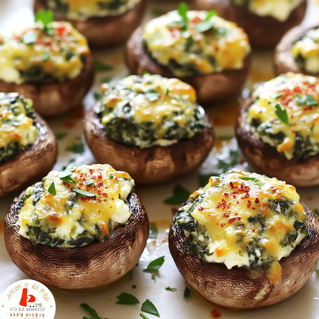 Creamy Spinach Parmesan Stuffed Mushrooms Delight