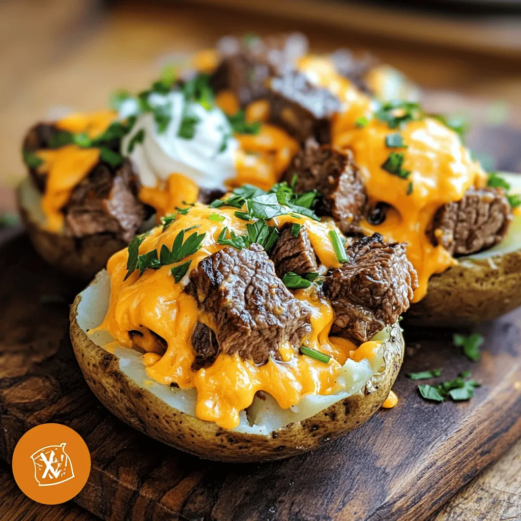 Loaded Baked Potato with Juicy Steak Bites Delight