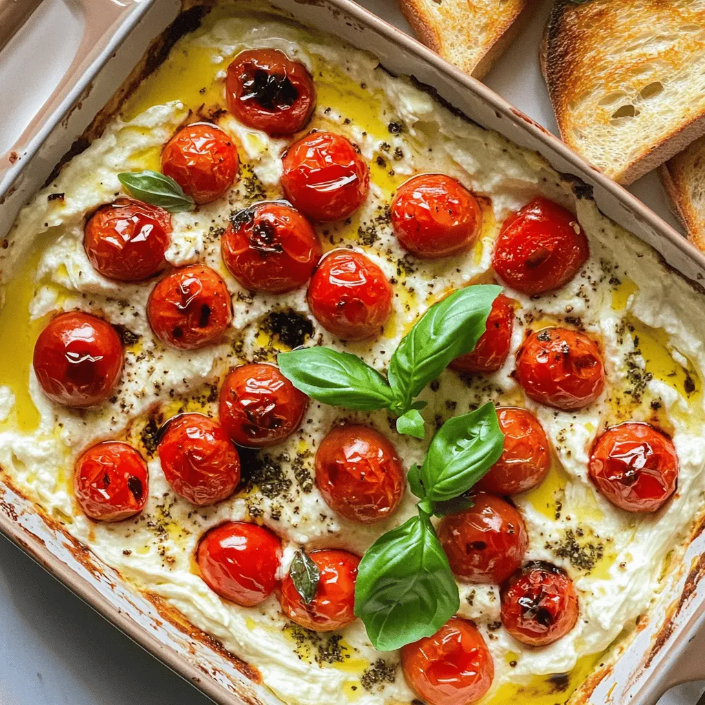 To make this tasty dip, you will need: - 1 cup cherry tomatoes, halved - 1 tablespoon olive oil - 1 teaspoon balsamic vinegar - 1 clove garlic, minced - 1 cup cream cheese, softened - 1/2 cup grated mozzarella cheese - 1/2 cup grated parmesan cheese - 1 teaspoon dried oregano - Salt and pepper to taste - Fresh basil leaves, for garnish - Baguette slices or tortilla chips, for serving