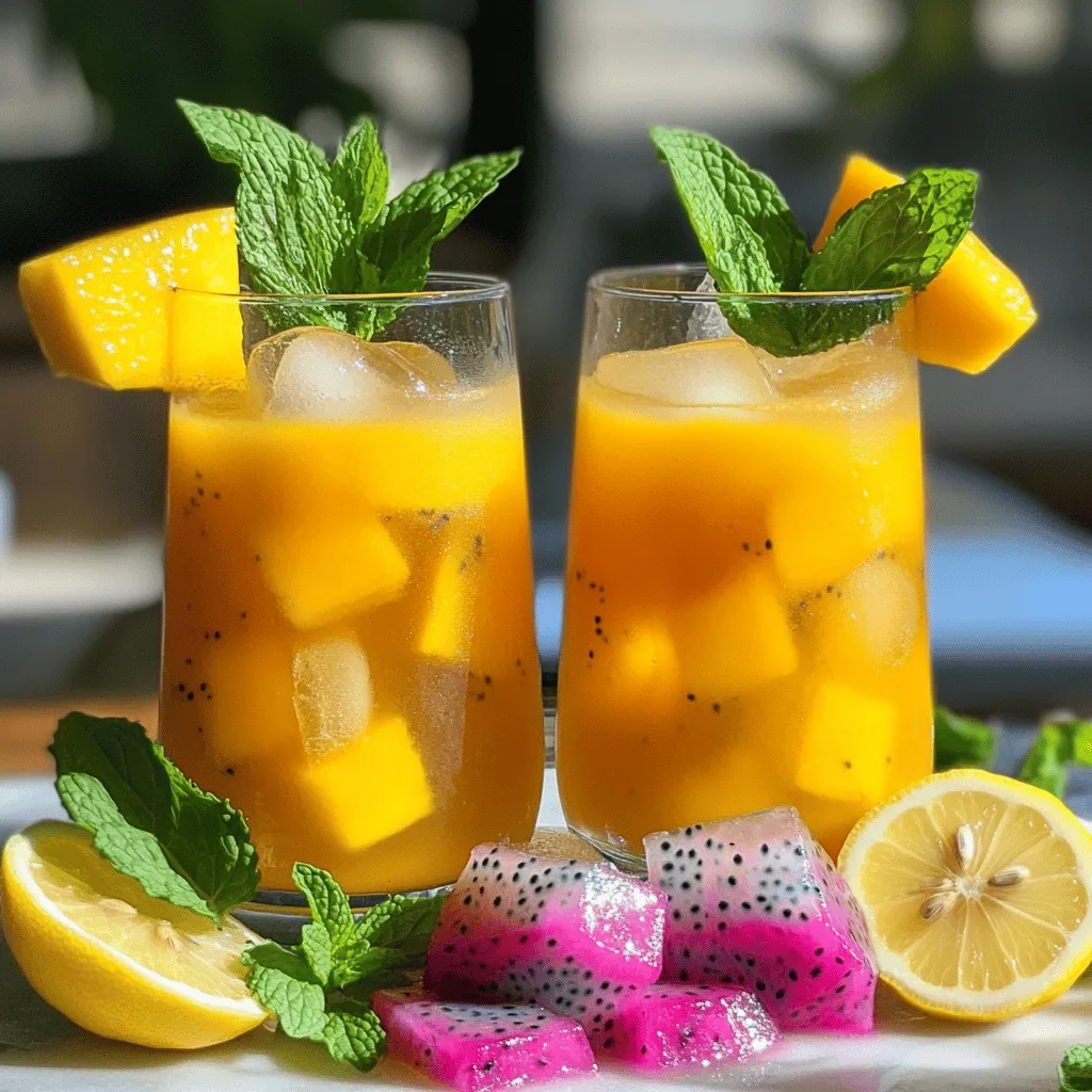 Mango Dragon Fruit Lemonade Refreshing Summer Drink