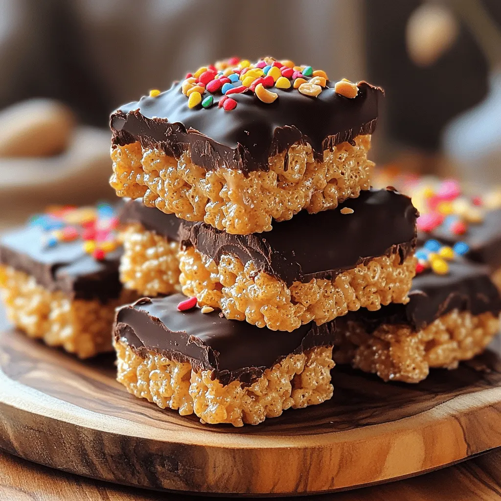 Peanut Butter Chocolate Rice Krispie Bars Delightful Treat