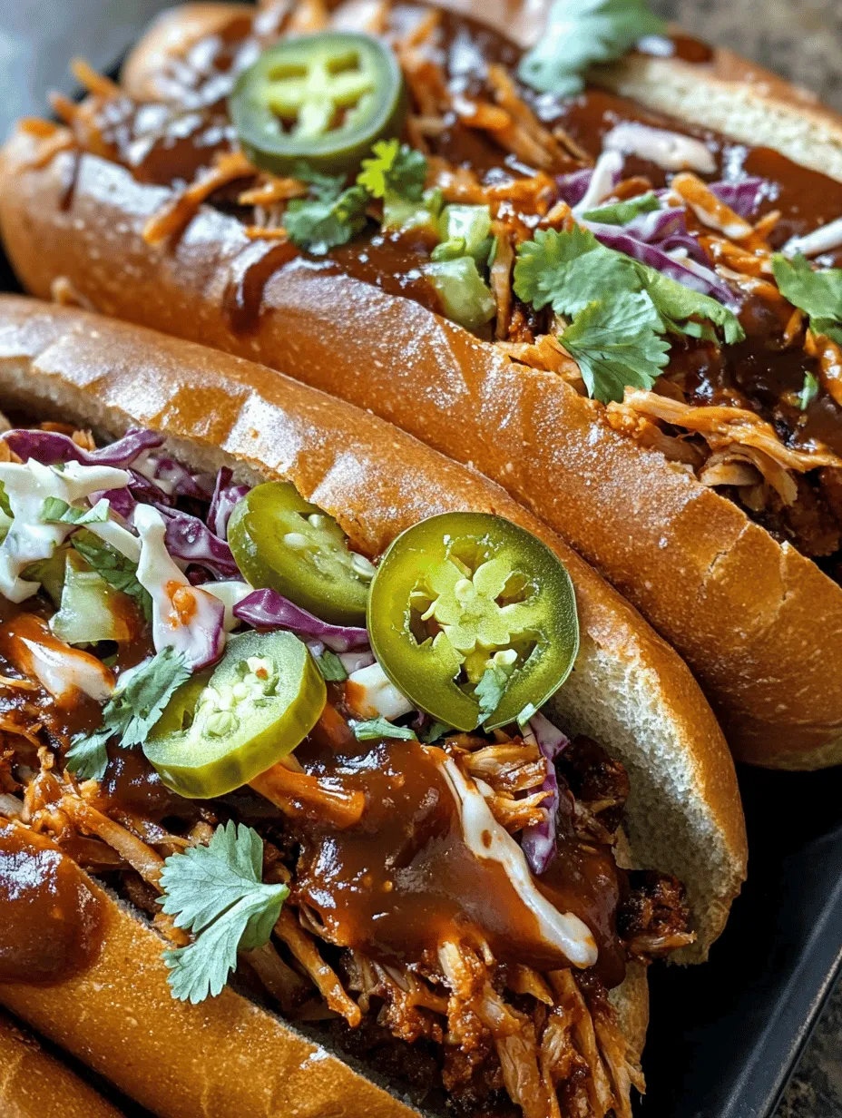 Smoky Vegan BBQ Shredded Jackfruit Sub Sandwiches