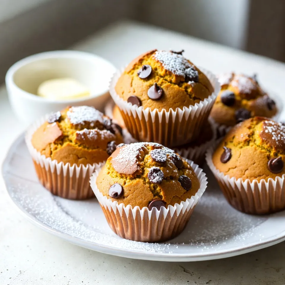 Chocolate Chip Pumpkin Muffins Tasty Fall Treat