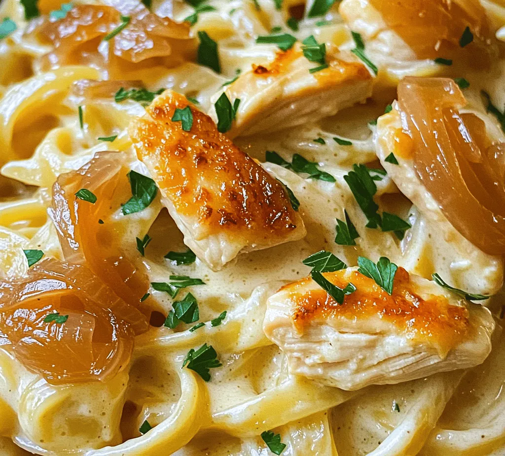 Welcome to the world of French Onion Chicken Pasta, a dish that beautifully marries the rich, savory flavors of caramelized onions with tender, juicy chicken breast and creamy Gruyère cheese. This delightful pasta dish is not just a meal; it