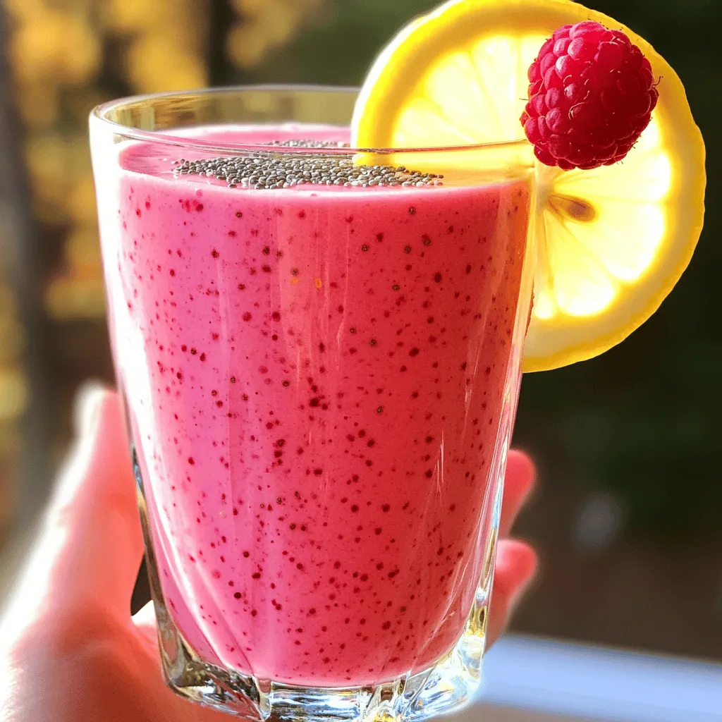 Lemon Raspberry Smoothie Refreshing and Healthy Drink