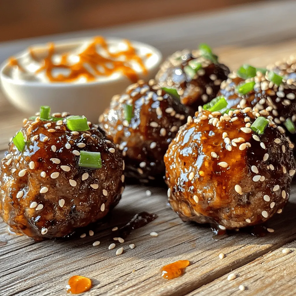 Korean BBQ Meatballs with Spicy Mayo Dip Delight
