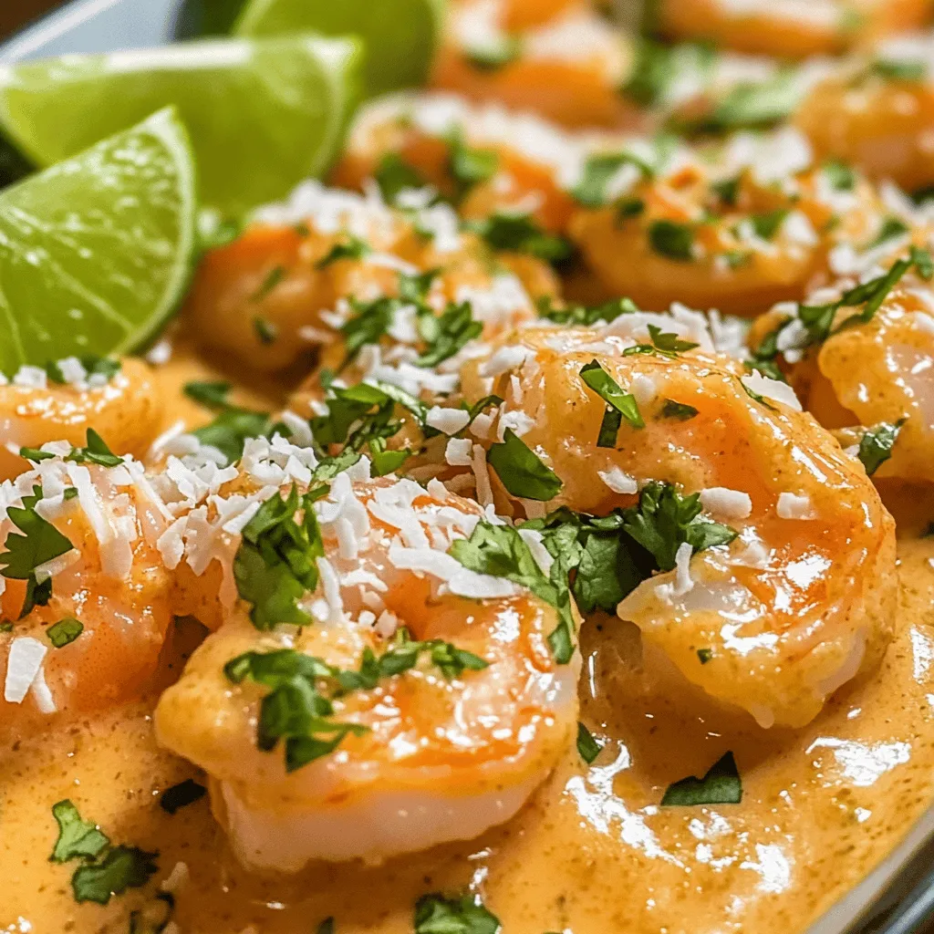 To create a creamy coconut shrimp recipe, you need a few key ingredients. First, use 1 pound of large shrimp. Make sure they are peeled and deveined. This step is vital for the best flavor and texture.