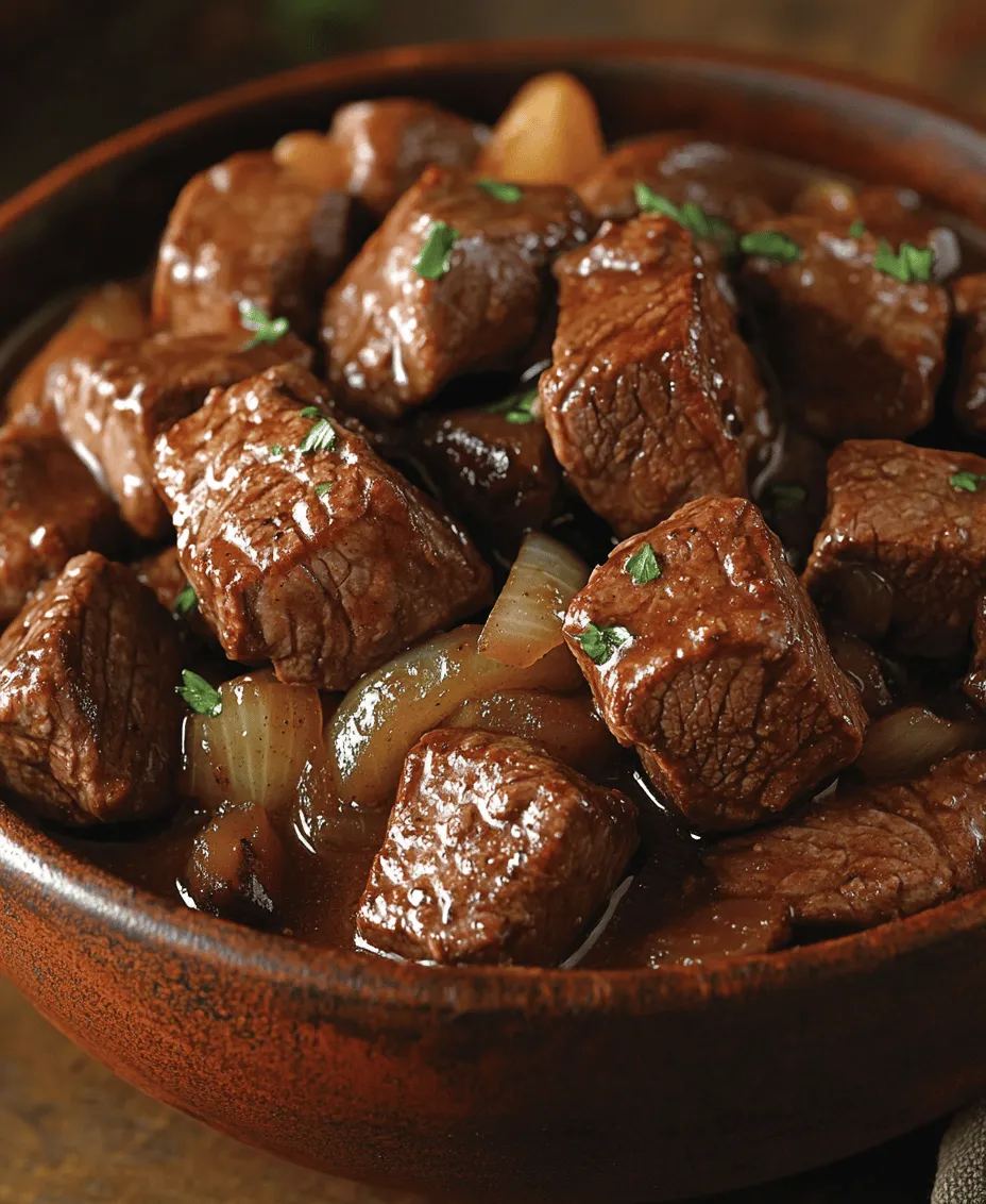 Savory Beef Tips and Gravy Delight is a classic comfort food that warms the heart and satisfies the palate. This dish features tender beef tips simmered in a rich and flavorful gravy, making it an ideal choice for family dinners, special occasions, or cold winter nights when you