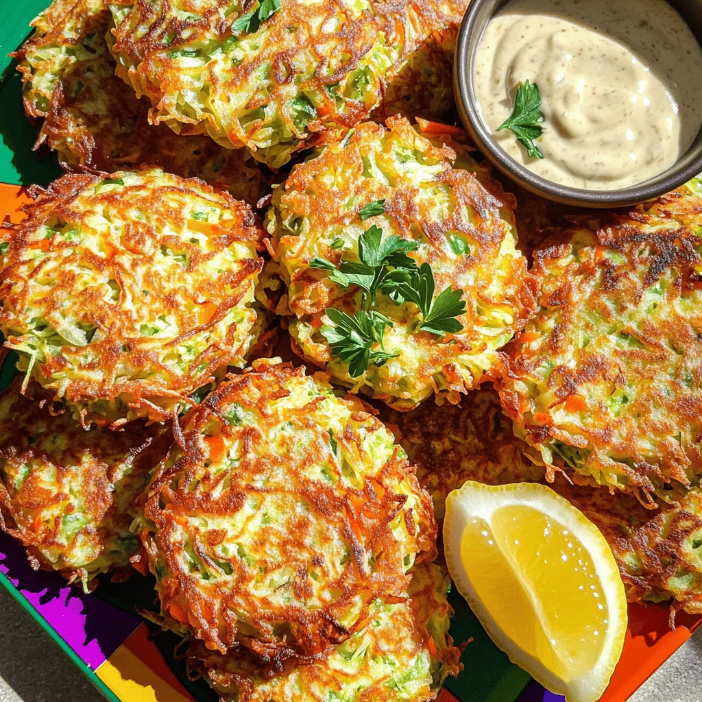 To make crispy cabbage fritters, you need a few key ingredients. You will need 2 cups of finely shredded green cabbage and 1 cup of grated carrots. These vegetables bring flavor and texture. You must also add 1/2 cup of chopped green onions for a fresh taste. The fritters need 1/2 cup of all-purpose flour and 1/2 cup of breadcrumbs to bind everything together.