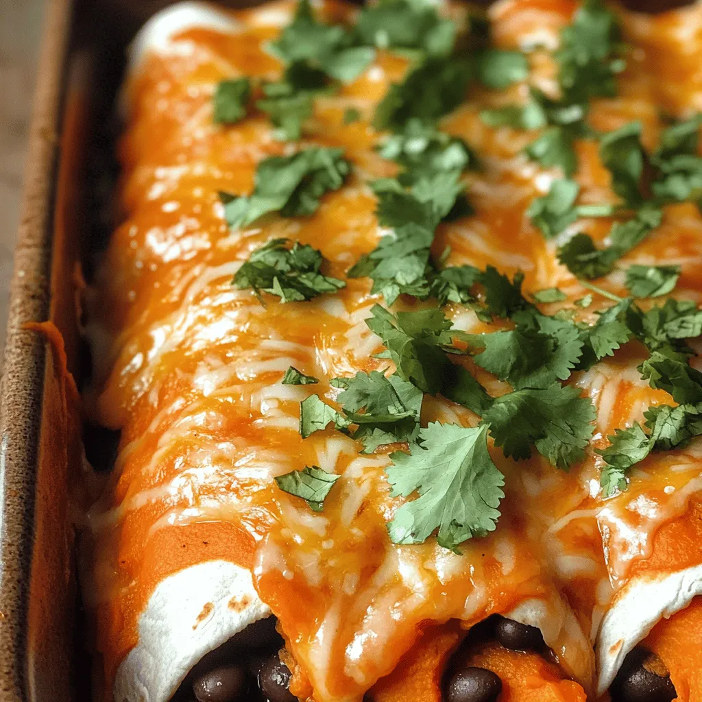 Savory Sweet Potato &#038; Black Bean Enchiladas Recipe