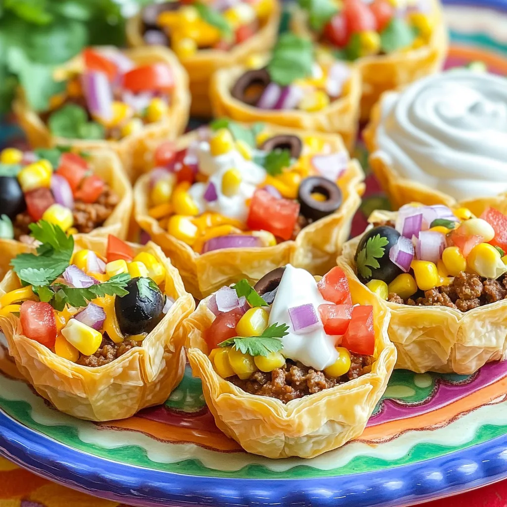 Mini Taco Cups with Ground Beef Quick and Tasty Snack