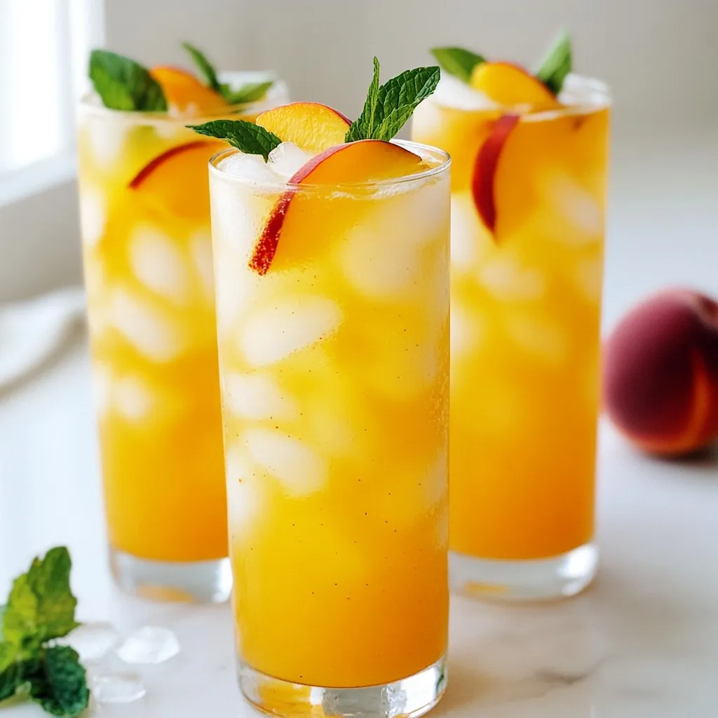 Ginger Peach Kombucha Mocktail Refreshing and Reviving