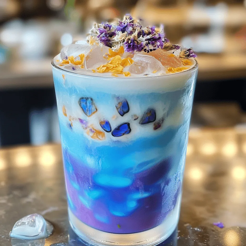 Iced Butterfly Pea Flower Tea Latte Refreshing Delight