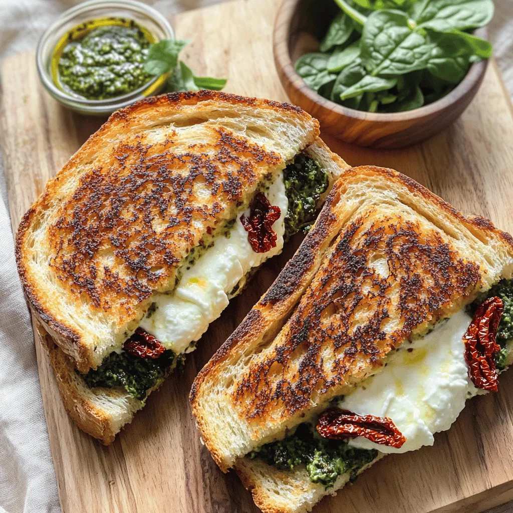 Sun-Dried Tomato Spinach Ricotta Grilled Cheese Feast
