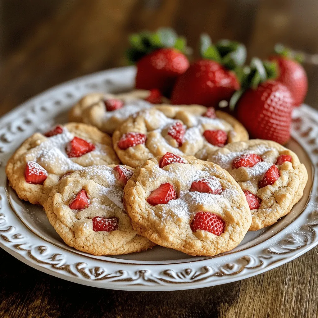 To make the best strawberry cookies, use fresh strawberries. The flavor shines when they are ripe. You will also need unsalted butter to keep them rich. Granulated sugar adds sweetness, while an egg binds everything together. Vanilla extract gives a warm taste. Don