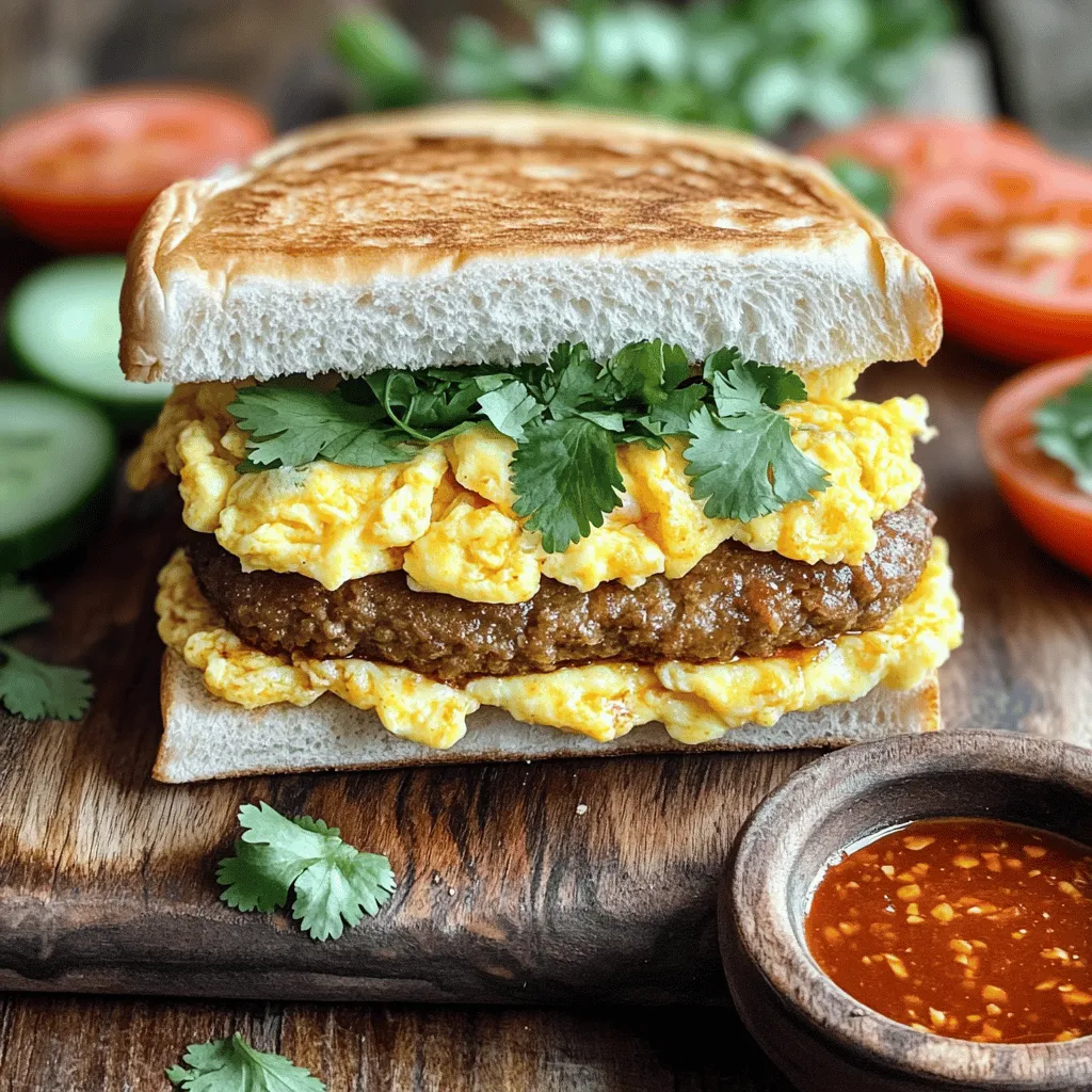 To make a tasty roti John, you need a few key ingredients. First, get four pieces of soft bread. A baguette or thick white bread works best. You will also need 300 grams of ground beef or chicken. Two large eggs add great flavor and texture. Don