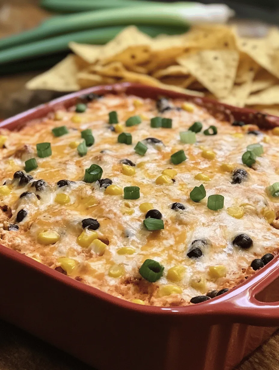 Cheesy Black Bean &#038; Corn Buffalo Chicken Dip Recipe